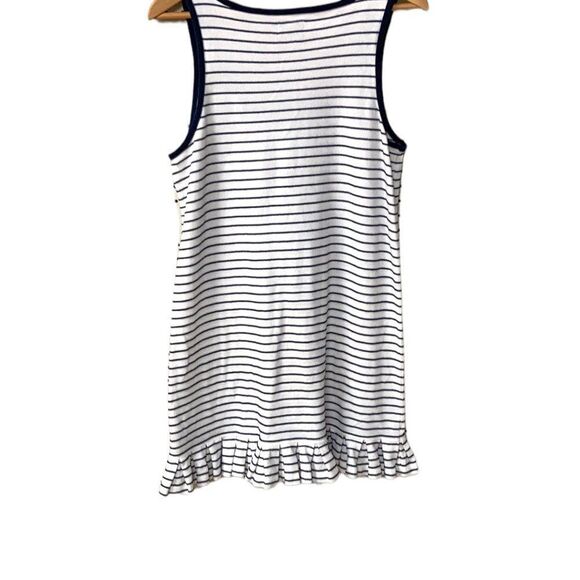 Juicy Couture Blue Striped 100% Cotton Tank Top Ruffled Tennis Mini Dress Sz XL - Picture 2 of 7